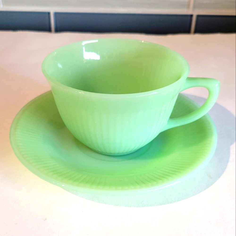 Jadeite cup & saucer
